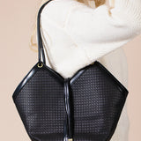 Briaded Tote Bag In Black