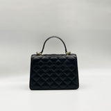 Quilted Top Handle Bag In Black