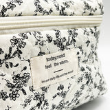 Floral Costmetic Tolietry Bag In Black White