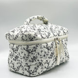 Floral Costmetic Tolietry Bag In Black White