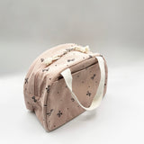 Corduroy Bow Insulated Lunch Holdall In Pink