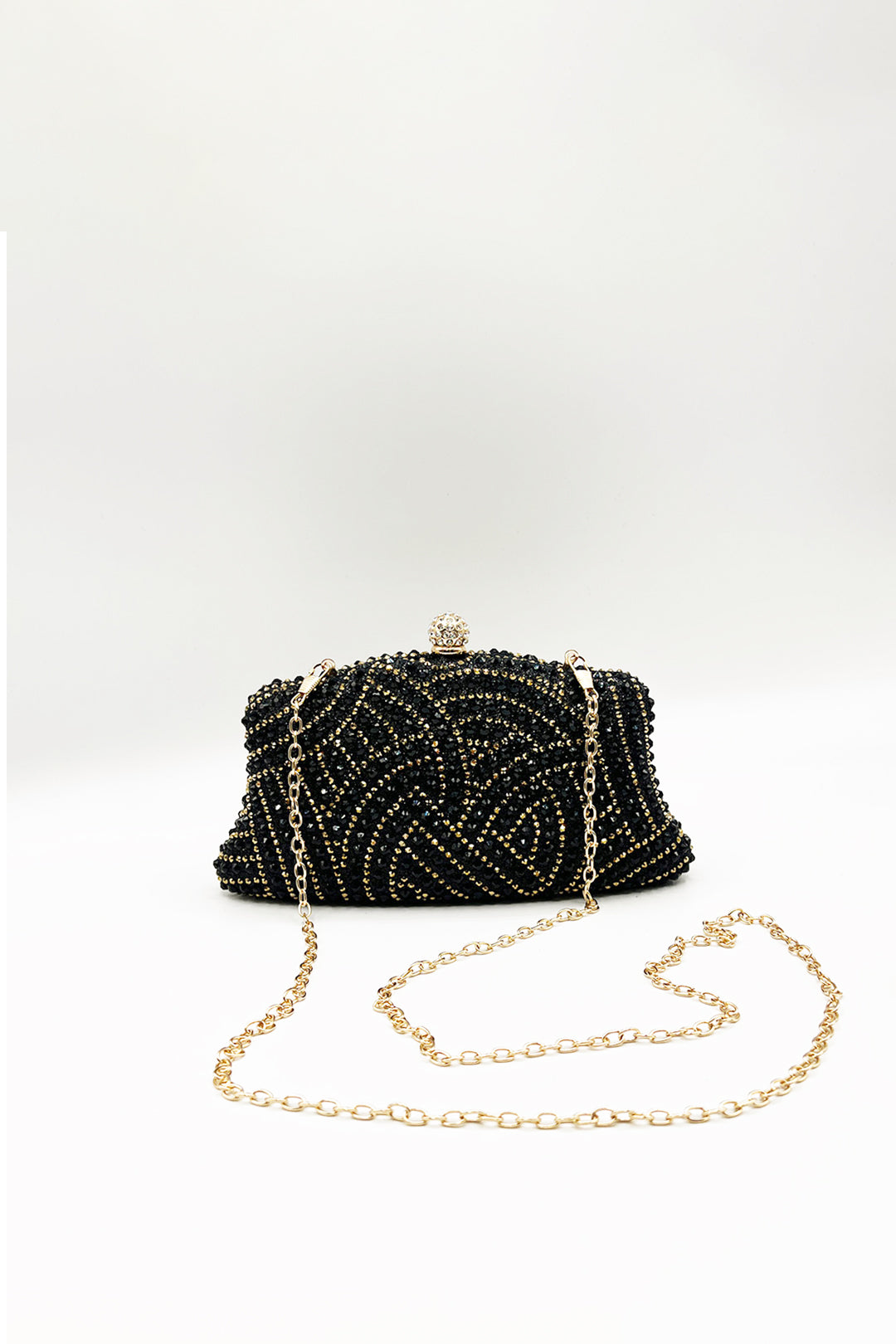 Embellished Clutch Bag In Black - svnx