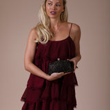 Embellished Clutch Bag In Black - svnx