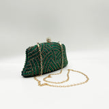 Embellished Clutch Bag In Green