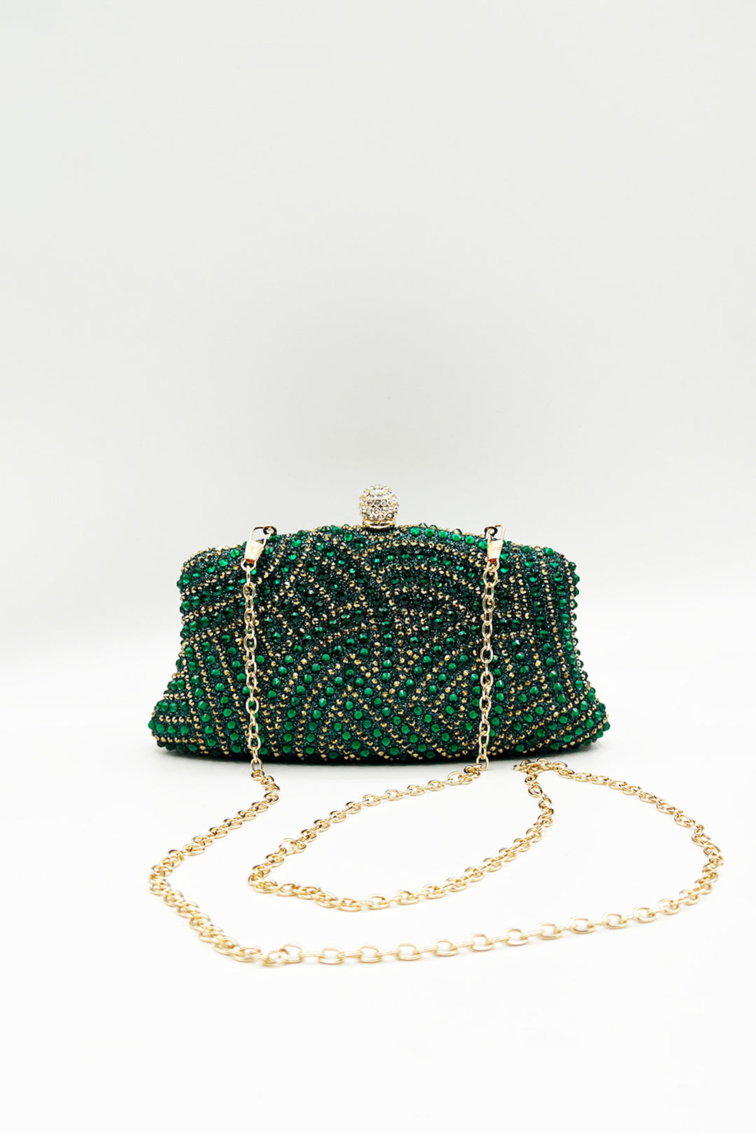 Embellished Clutch Bag In Green - svnx