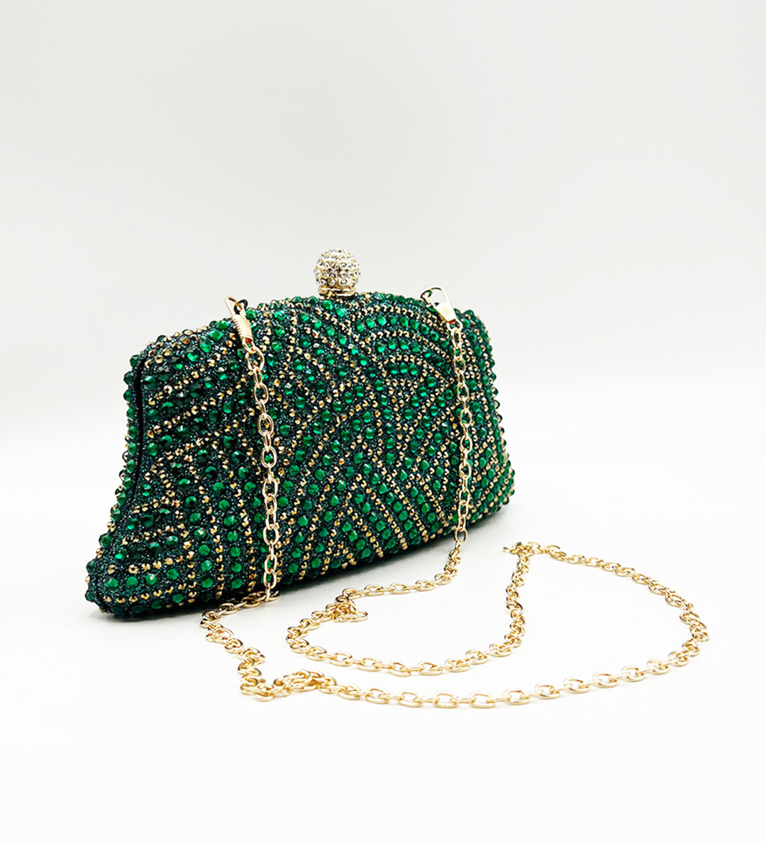 Embellished Clutch Bag In Green - svnx