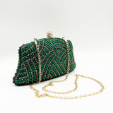 Embellished Clutch Bag In Green - svnx
