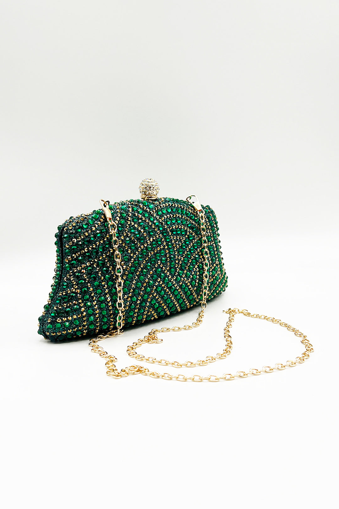 Embellished Clutch Bag In Green - svnx