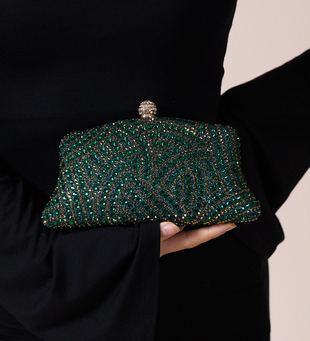 Embellished Clutch Bag In Green - svnx