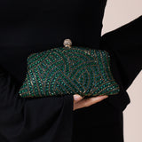 Embellished Clutch Bag In Green