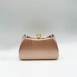 Floral Beaded Clutch Bag In Champagne