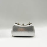 Embellished Fringe Clutch Bag In Silver