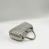 Embellished Fringe Clutch Bag In Silver