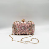 Embellished Heart Clutch Bag In Pink - svnx