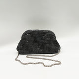 Crystal Pouch Clutch Bag In Black