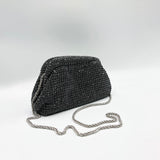 Crystal Pouch Clutch Bag In Black
