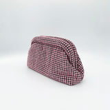 Crystal Pouch Clutch Bag In Pink