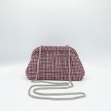 Crystal Pouch Clutch Bag In Pink