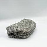 Crystal Pouch Clutch Bag In Silver
