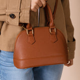 Faux Leather Mini Crossbody Bag In Brown