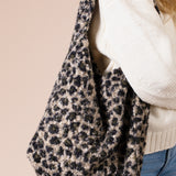 Borg Hobo Bag In Beige Leopard