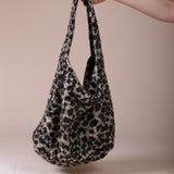 Borg Hobo Bag In Beige Leopard