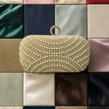 Oval Pearl Clutch Bag In Gold - svnx