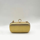 Oval Pearl Clutch Bag In Gold