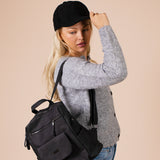 Faux Leather Backpack In Black