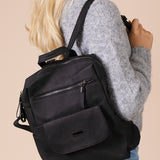 Faux Leather Backpack In Black