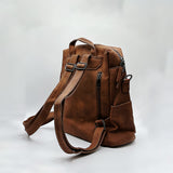 Faux Leather Backpack In Brown