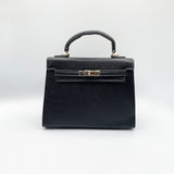 Top Handle Satchel Tote Bag in Black