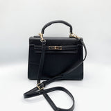Top Handle Satchel Tote Bag in Black