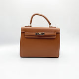 Top Handle Satchel Tote Bag in Brown