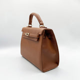 Top Handle Satchel Tote Bag in Brown