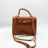 Top Handle Satchel Tote Bag in Brown