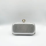 Vintage Pearl and Diamante Clutch Bag in Silver