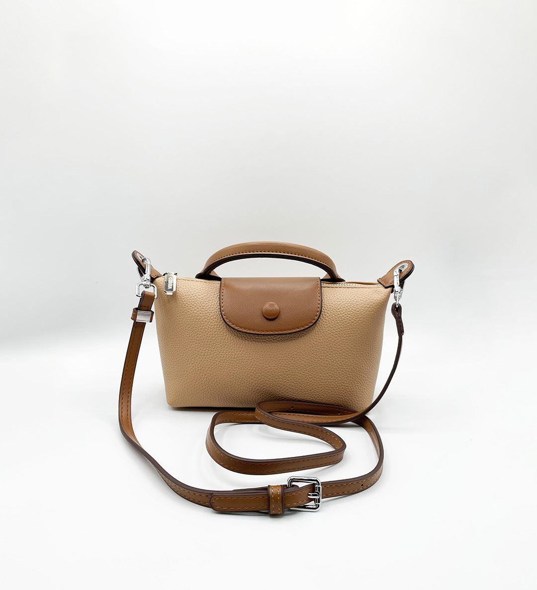 Crossbody Bag with Handle in Beige