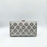 Vintage Rhinestone Glamour Clutch Bag in Silver