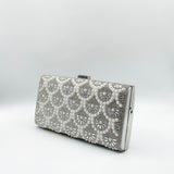 Vintage Rhinestone Glamour Clutch Bag in Silver