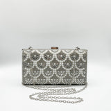 Vintage Rhinestone Glamour Clutch Bag in Silver
