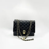 Luxury Quilted Shoulder Handbag with Chain Strap in Black