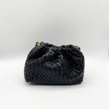 Woven Crossbody Handbag in Black