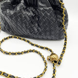 Woven Crossbody Handbag in Black