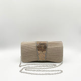 Rhinestone Glitter Clutch Bag in Gold