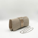 Rhinestone Glitter Clutch Bag in Gold