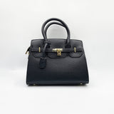 Top Handle Satchel Handbag in Black