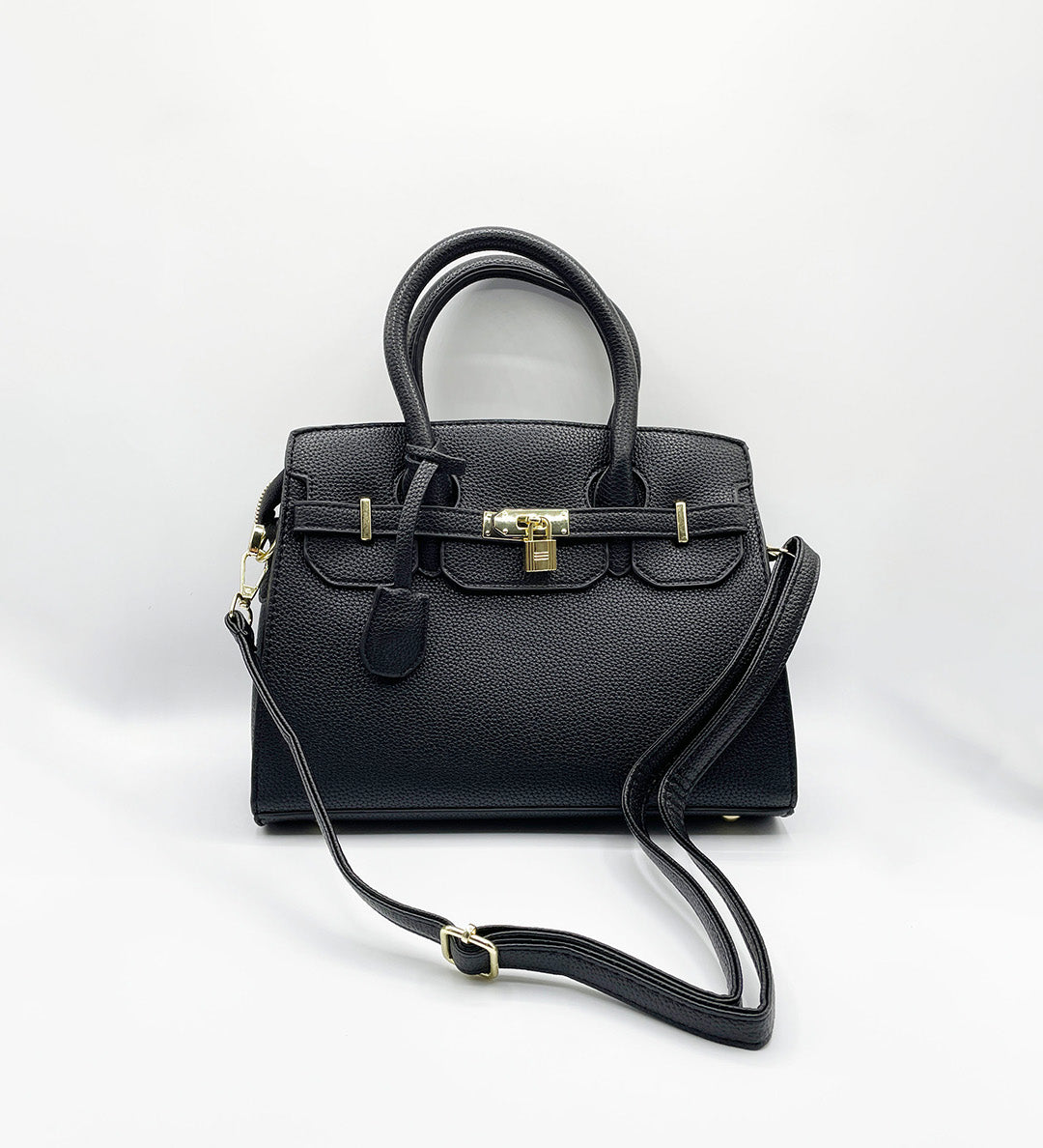 Top Handle Satchel Handbag in Black