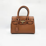 Top Handle Satchel Handbag in Brown