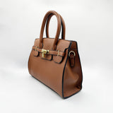 Top Handle Satchel Handbag in Brown